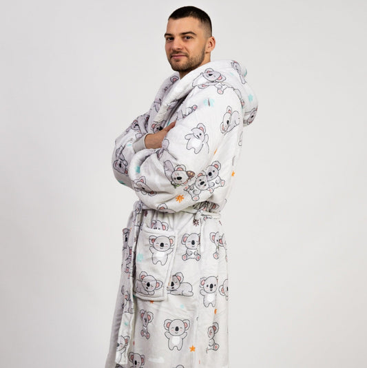 Silver Grey Koala Robe