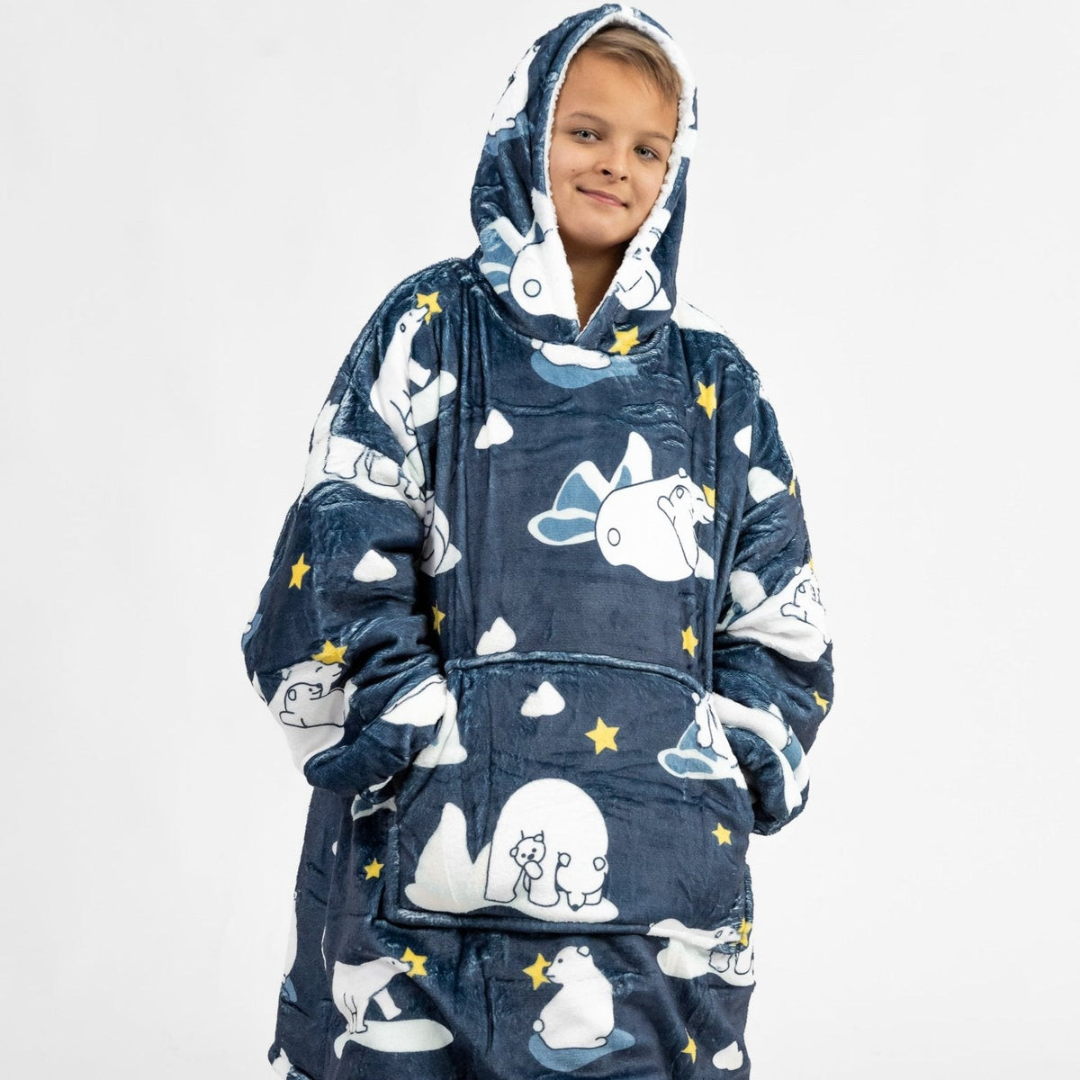 Navy Polar Bear Puló (Kids)