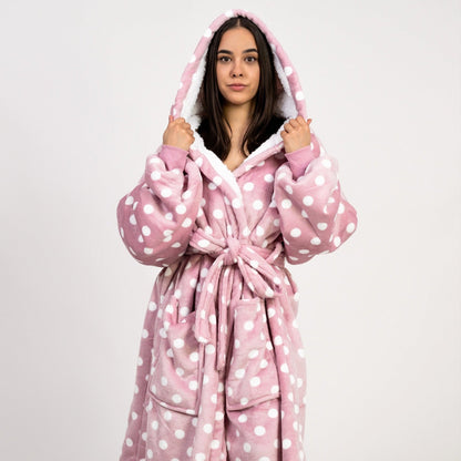 Hot Pink Polka Dot Robe