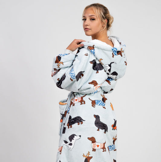 Blue Dachshund Robe